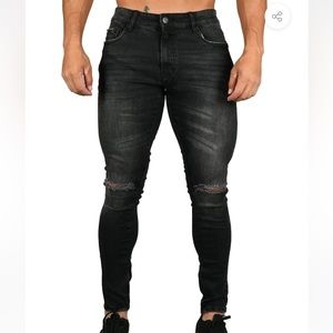 YoungLA 605 Black Wash Ripped Jeans